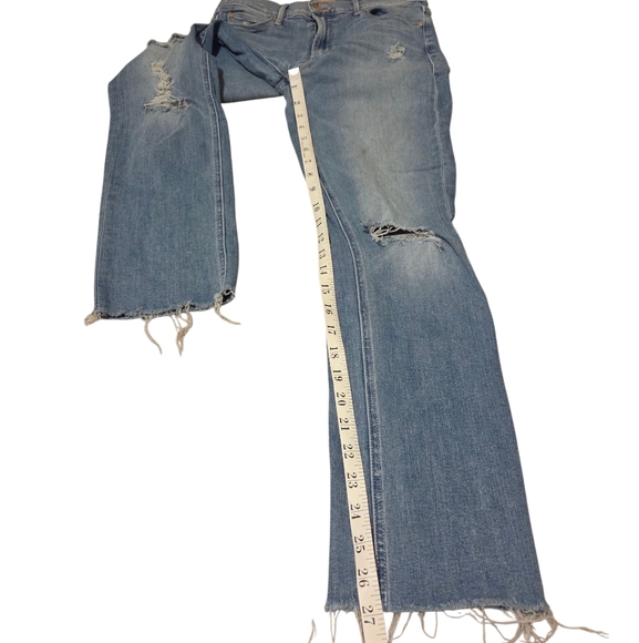 Mother Mid Rise Dazzler Ankle Fray In Weekend Kitten Women's Size 27 Blue Jeans - Picture 5 of 12